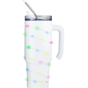 White 30oz Tumbler with Colorful LED Lights
